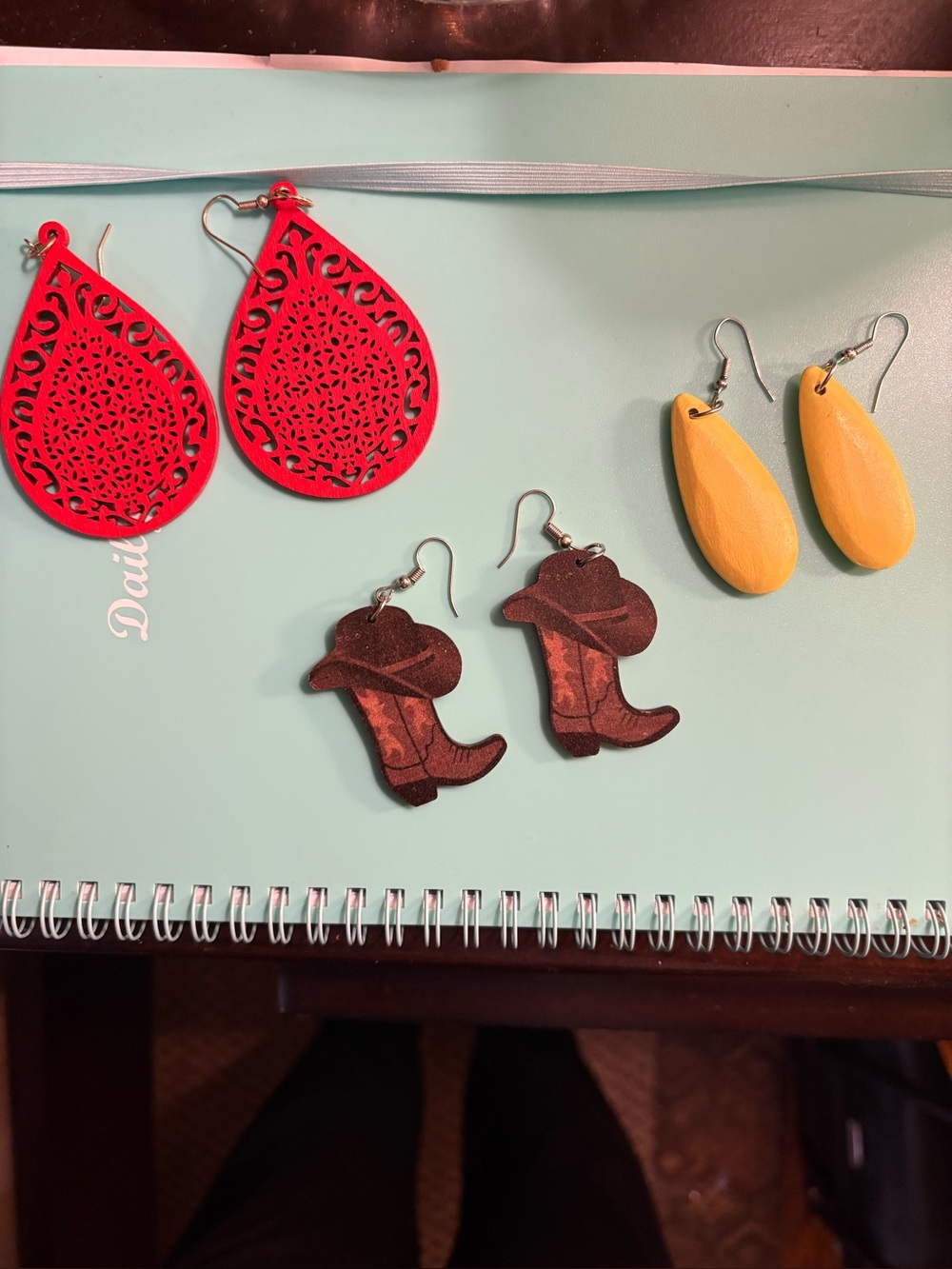 Handcrafted Red, Yellow & Brown Women's Earring Set